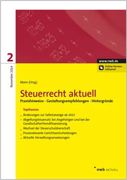 Abbildung von Mann (Hrsg.) | Steuerrecht aktuell 2/2014 | 1. Auflage | 2015 | beck-shop.de