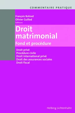 Abbildung von Bohnet / Guillod | Droit matrimonial | 1. Auflage | 2016 | beck-shop.de