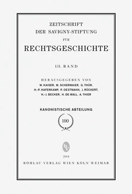 Abbildung von Thier / Becker | ZRG Kanonistische Abteilung 100. Band (2014) | 1. Auflage | 2014 | beck-shop.de
