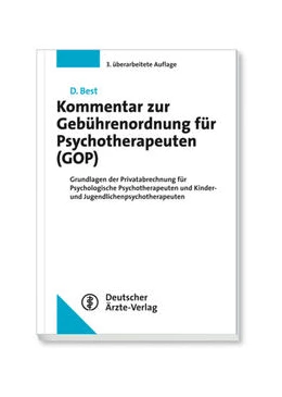 Abbildung von Best | Kommentar zur Gebührenordnung für Psychotherapeuten (GOP) | 3. Auflage | 2015 | beck-shop.de