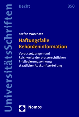 Abbildung von Waschatz | Haftungsfalle Behördeninformation | 1. Auflage | 2014 | 850 | beck-shop.de