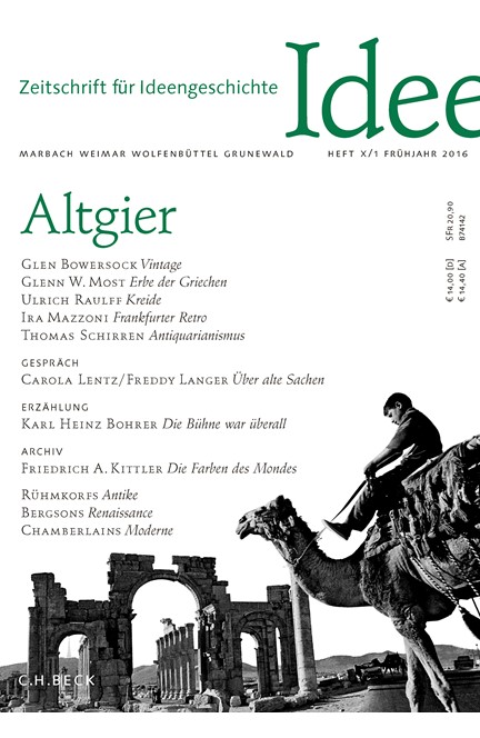 Cover: , Zeitschrift für Ideengeschichte Heft X/1 Frühjahr 2016