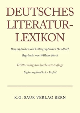 Abbildung von Rupp / Lang | Deutsches Literatur-Lexikon Ergänzungsband I | 3. Auflage | 2014 | beck-shop.de