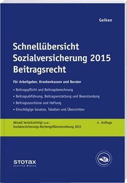 Abbildung von Geiken | Schnellübersicht Sozialversicherung 2015 - Beitragsrecht | 4. Auflage | 2015 | beck-shop.de
