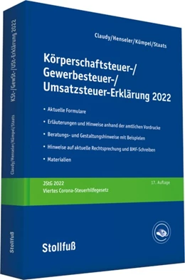 Abbildung von Körperschaftsteuer-, Gewerbesteuer-, Umsatzsteuer-Erklärung • Online | 1. Auflage | | beck-shop.de