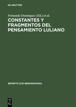 Abbildung von Domínguez / Salas | Constantes y fragmentos del pensamiento luliano | 1. Auflage | 2014 | beck-shop.de