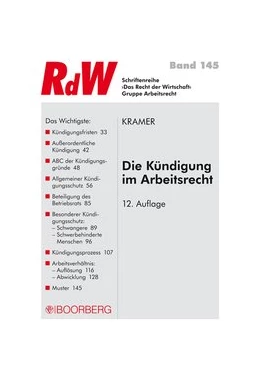 Abbildung von Kramer | Die Kündigung im Arbeitsrecht | 12. Auflage | 2014 | 145 | beck-shop.de