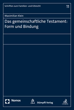 Abbildung von Klein | Das gemeinschaftliche Testament: Form und Bindung | 1. Auflage | 2015 | 11 | beck-shop.de