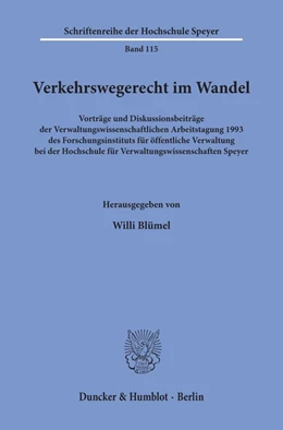 Abbildung von Blümel | Verkehrswegerecht im Wandel. | 1. Auflage | 1994 | 115 | beck-shop.de