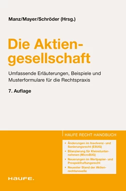 Abbildung von Manz / Mayer | Die Aktiengesellschaft | 7. Auflage | 2014 | beck-shop.de