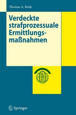 Abbildung von Bode | Verdeckte strafprozessuale Ermittlungsmaßnahmen | 1. Auflage | 2012 | beck-shop.de