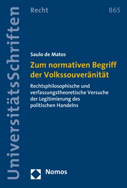 Abbildung von de Matos | Zum normativen Begriff der Volkssouveränität | 1. Auflage | 2015 | 865 | beck-shop.de