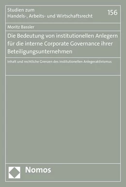 Abbildung von Bassler | Die Bedeutung von institutionellen Anlegern für die interne Corporate Governance ihrer Beteiligungsunternehmen | 1. Auflage | 2015 | 156 | beck-shop.de