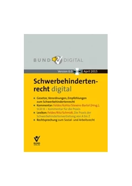 Abbildung von Feldes / Kohte | Schwerbehindertenrecht digital (Version 6.0) • Fortsetzungsbezug | 6. Auflage | 2015 | beck-shop.de