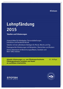 Abbildung von Hintzen | Lohnpfändung 2015 | 32. Auflage | 2015 | beck-shop.de