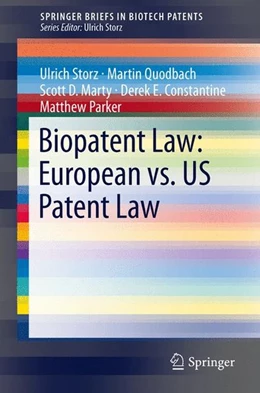 Abbildung von Storz / Quodbach | Biopatent Law: European vs. US Patent Law | 1. Auflage | 2013 | beck-shop.de