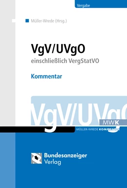 Abbildung von Müller-Wrede (Hrsg.) | VgV/UVgO | 5. Auflage | 2017 | beck-shop.de