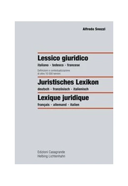 Abbildung von Snozzi | Lessico giuridico = Juristisches Lexikon = Lexique juridique | 1. Auflage | 2015 | beck-shop.de
