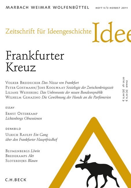 Cover:, Zeitschrift für Ideengeschichte Heft V/3 Herbst 2011
