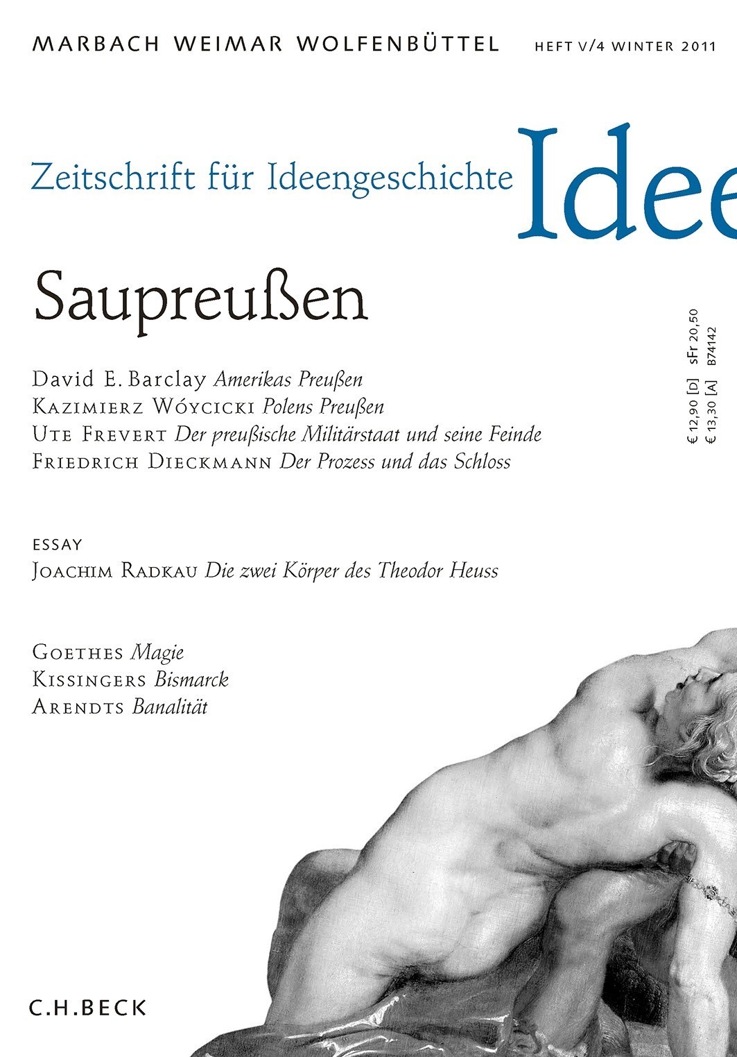Cover:, Zeitschrift für Ideengeschichte Heft V/4 Winter 2011
