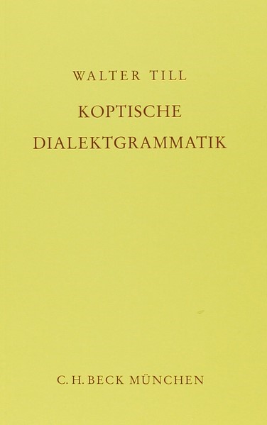 Cover:, Koptische Dialektgrammatik