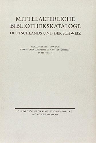 Cover:, Mittelalterliche Bibliothekskataloge  Bd. 1: Die Bistümer Konstanz und Chur