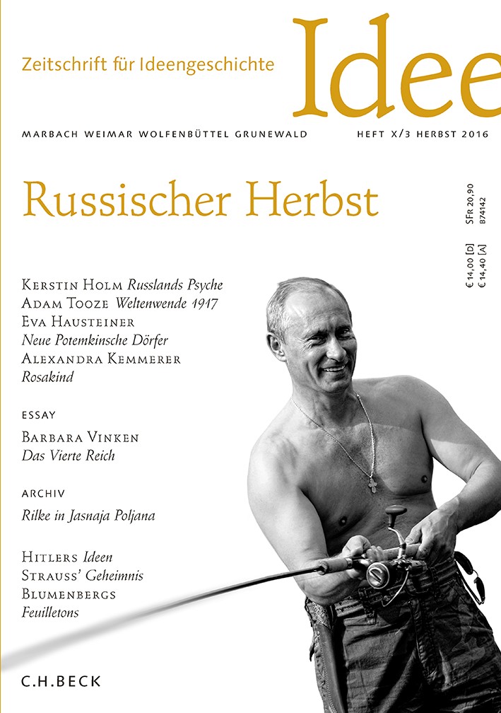 Cover:, Zeitschrift für Ideengeschichte Heft X/3 Herbst 2016