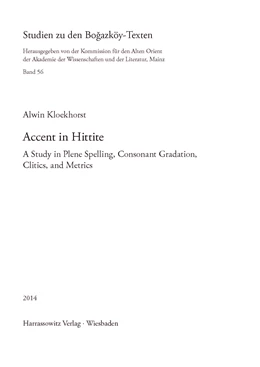 Abbildung von Kloekhorst | Accent in Hittite | 1. Auflage | 2014 | 56 | beck-shop.de
