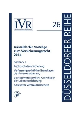Abbildung von Looschelders / Michael | Düsseldorfer Vorträge zum Versicherungsrecht 2014 | 1. Auflage | 2015 | 26 | beck-shop.de