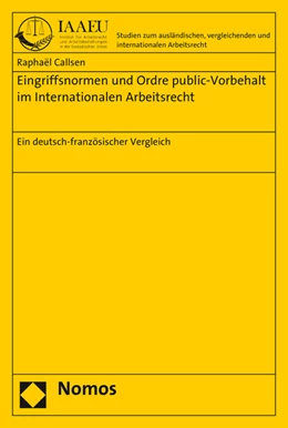 Abbildung von Callsen | Eingriffsnormen und Ordre public-Vorbehalt im Internationalen Arbeitsrecht | 1. Auflage | 2015 | beck-shop.de
