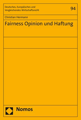 Abbildung von Hermann | Fairness Opinion und Haftung | 1. Auflage | 2015 | 94 | beck-shop.de