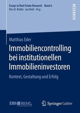 Abbildung von Eder | Immobiliencontrolling bei institutionellen Immobilieninvestoren | 1. Auflage | 2015 | beck-shop.de
