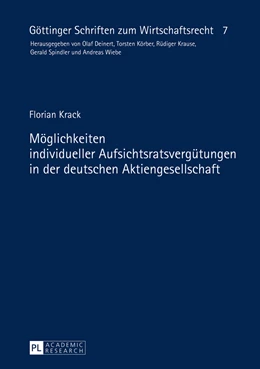 Abbildung von Krack | Möglichkeiten individueller Aufsichtsratsvergütungen in der deutschen Aktiengesellschaft | 1. Auflage | 2015 | 7 | beck-shop.de