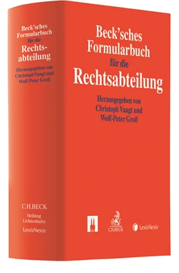 Abbildung von Beck'sches Formularbuch für die Rechtsabteilung | 1. Auflage | 2017 | beck-shop.de