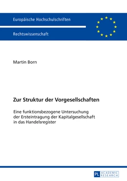 Abbildung von Born | Zur Struktur der Vorgesellschaften | 1. Auflage | 2015 | 5780 | beck-shop.de