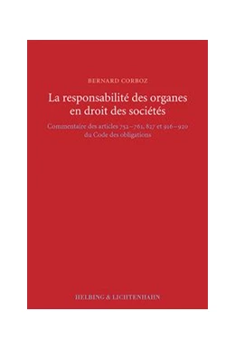 Abbildung von Corboz | La responsabilité des organes en droit des sociétés | 1. Auflage | 2005 | beck-shop.de