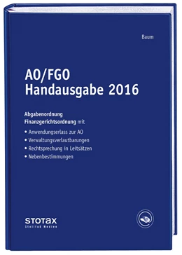 Abbildung von Baum | AO/FGO Handausgabe 2016 | 1. Auflage | 2016 | beck-shop.de
