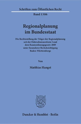 Abbildung von Hangst | Regionalplanung im Bundesstaat | 1. Auflage | 2015 | 1306 | beck-shop.de
