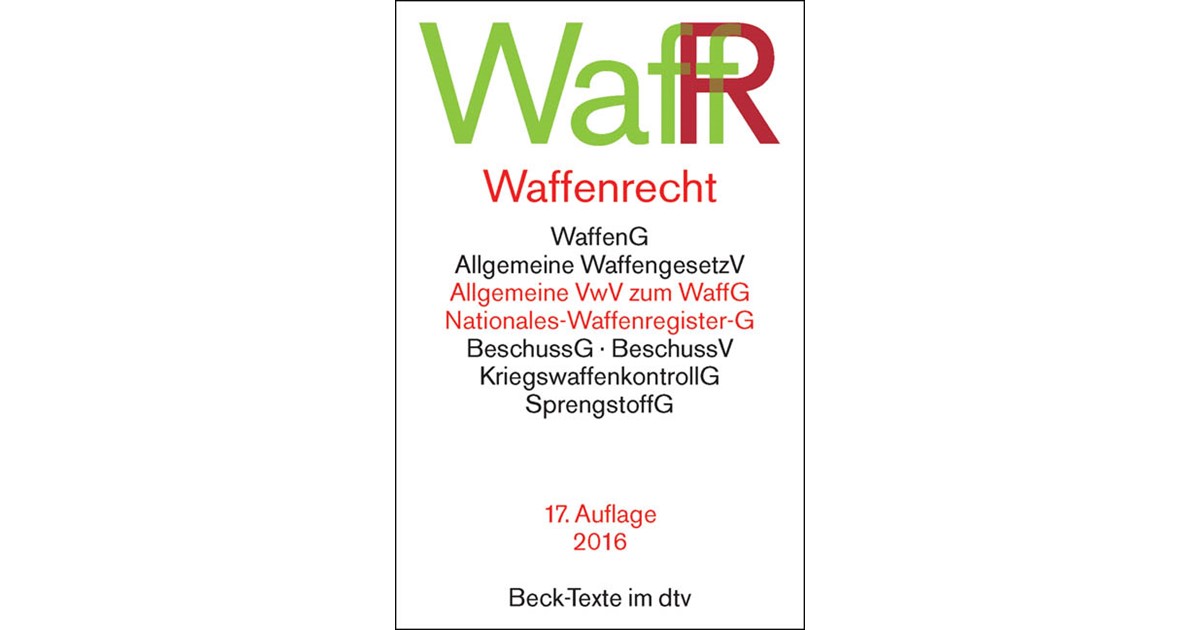 Waffenrecht WaffR dtv Beck Texte PDF