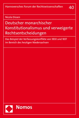 Abbildung von Dissen | Deutscher monarchischer Konstitutionalismus und verweigerte Rechtsentscheidungen | 1. Auflage | 2015 | 40 | beck-shop.de