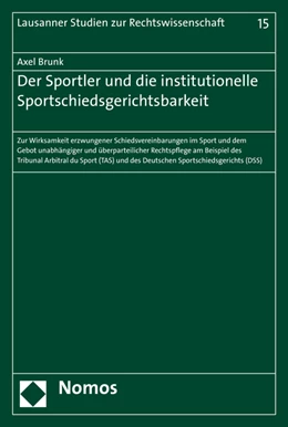 Abbildung von Brunk | Der Sportler und die institutionelle Sportschiedsgerichtsbarkeit | 1. Auflage | 2016 | 15 | beck-shop.de