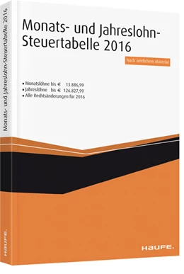 Abbildung von Monatslohn-Steuertabelle 2016 | 1. Auflage | 2016 | beck-shop.de