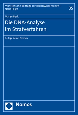 Abbildung von Beck | Die DNA-Analyse im Strafverfahren | 1. Auflage | 2015 | 35 | beck-shop.de