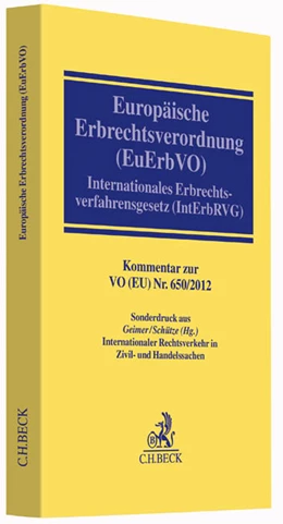 Abbildung von Europäische Erbrechtsverordnung (EuErbVO). Internationales Erbrechtsverfahrensgesetz (IntErbRVG) | 1. Auflage | 2016 | beck-shop.de