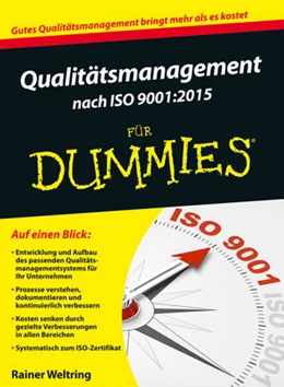 Abbildung von Weltring | Qualitätsmanagement nach ISO 9001:2015 für Dummies | 1. Auflage | 2016 | beck-shop.de