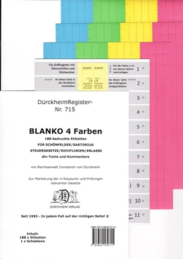 Abbildung von v. Dürckheim | Dürckheim-Register* Nr. 715 - Blanko (4 Farben) | 1. Auflage | 2016 | beck-shop.de