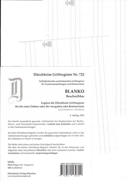Abbildung von v. Dürckheim | Dürckheim-Register - BLANKO | 4. Auflage | 2016 | beck-shop.de