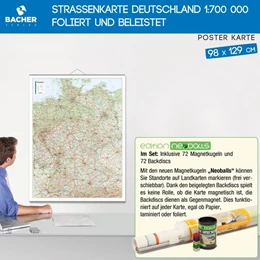 Abbildung von Straßenkarte Deutschland 1 : 700 000 foliert und beleistet, Edition Neoballs ( 72 Magnetkugeln 5mm 