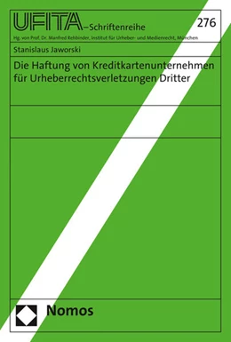 Abbildung von Jaworski | Die Haftung von Kreditkartenunternehmen für Urheberrechtsverletzungen Dritter | 1. Auflage | 2016 | 276 | beck-shop.de