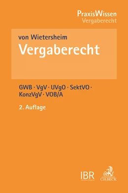 Abbildung von von Wietersheim | Vergaberecht | 2. Auflage | 2017 | beck-shop.de